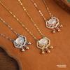 S925 Sterling Silver with Diamonds, Chalcedony White Safety Lock Necklace, Simple Classic Elements, National Style Design Collarbone Chain