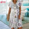 Rainbow Striped 3D Print Women Dress Elegant Sweet Casual V-Neck Short Sleeve A-Line Dress Summer Fashion Oversized Clothing