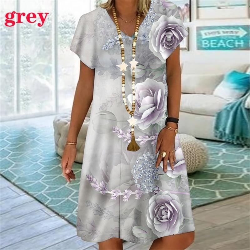 Rainbow Striped 3D Print Women Dress Elegant Sweet Casual V-Neck Short Sleeve A-Line Dress Summer Fashion Oversized Clothing