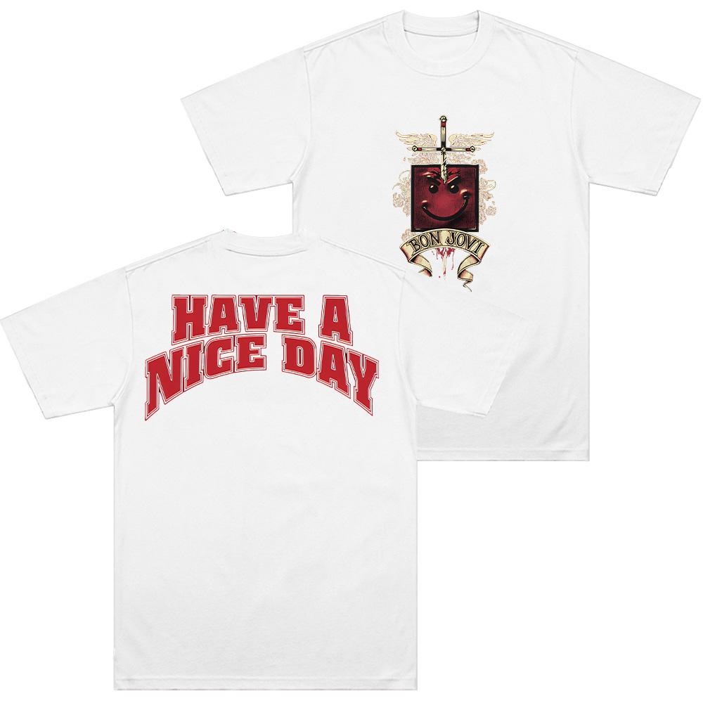 Bon Jovi Have A Nice Day T-shirt Bomull Bekväm T-shirt Tee Rockband Merch Streetwear Unisex T-shirts Kläder