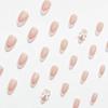 White French Bow False Nail Tips 24 Pieces Per Box Manicure Accessory For Women