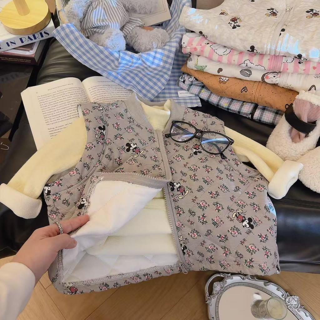 Chaleco de Algodón de Dibujos Animados para Niños - Ropa de Abrigo Cálida Acolchada para Niñas y Niños