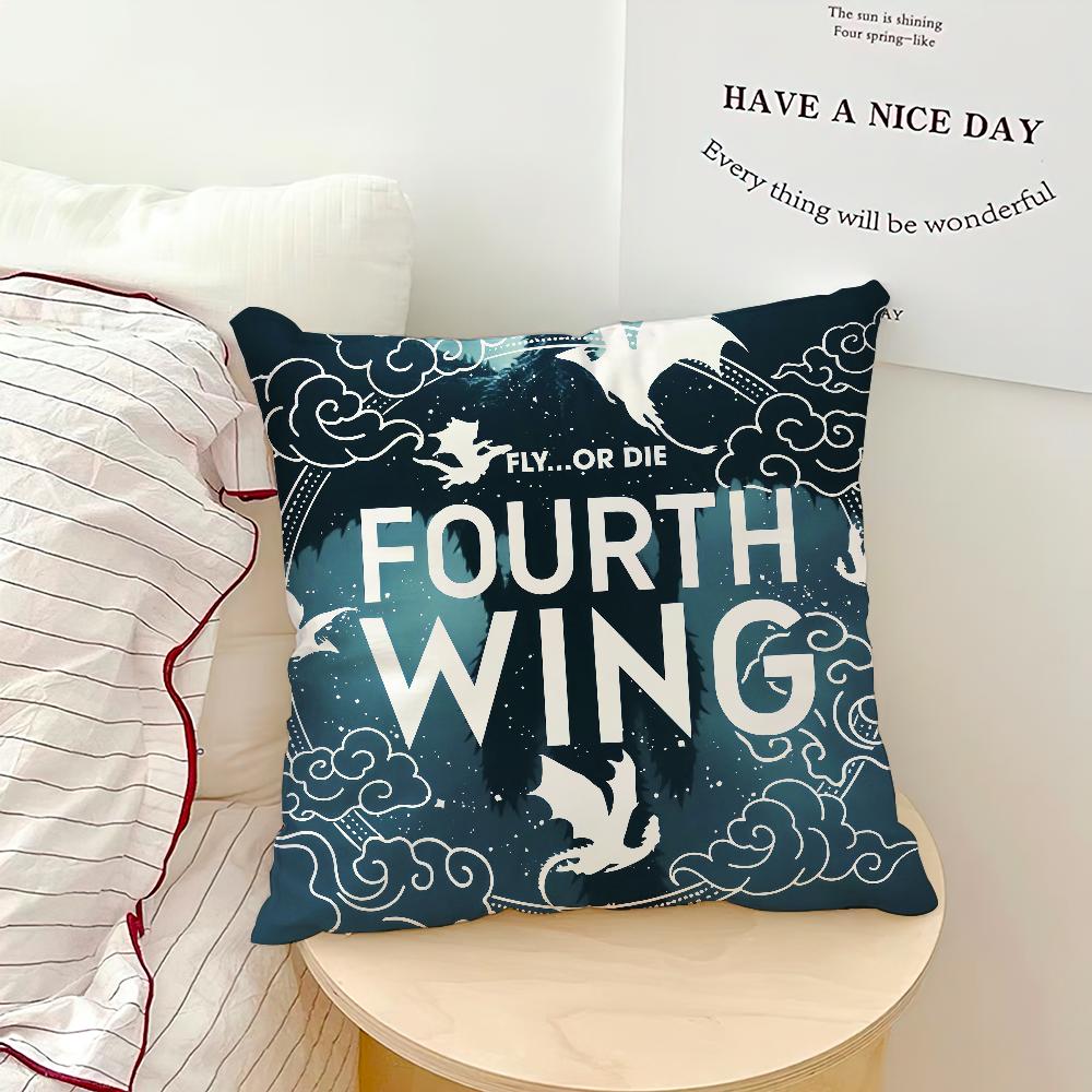 Book Dragon Cool Art F-Fourth W-Wing Cushion Cover Soft Pillow Case For Sofa Living Room Home Office Decor Protective Covers