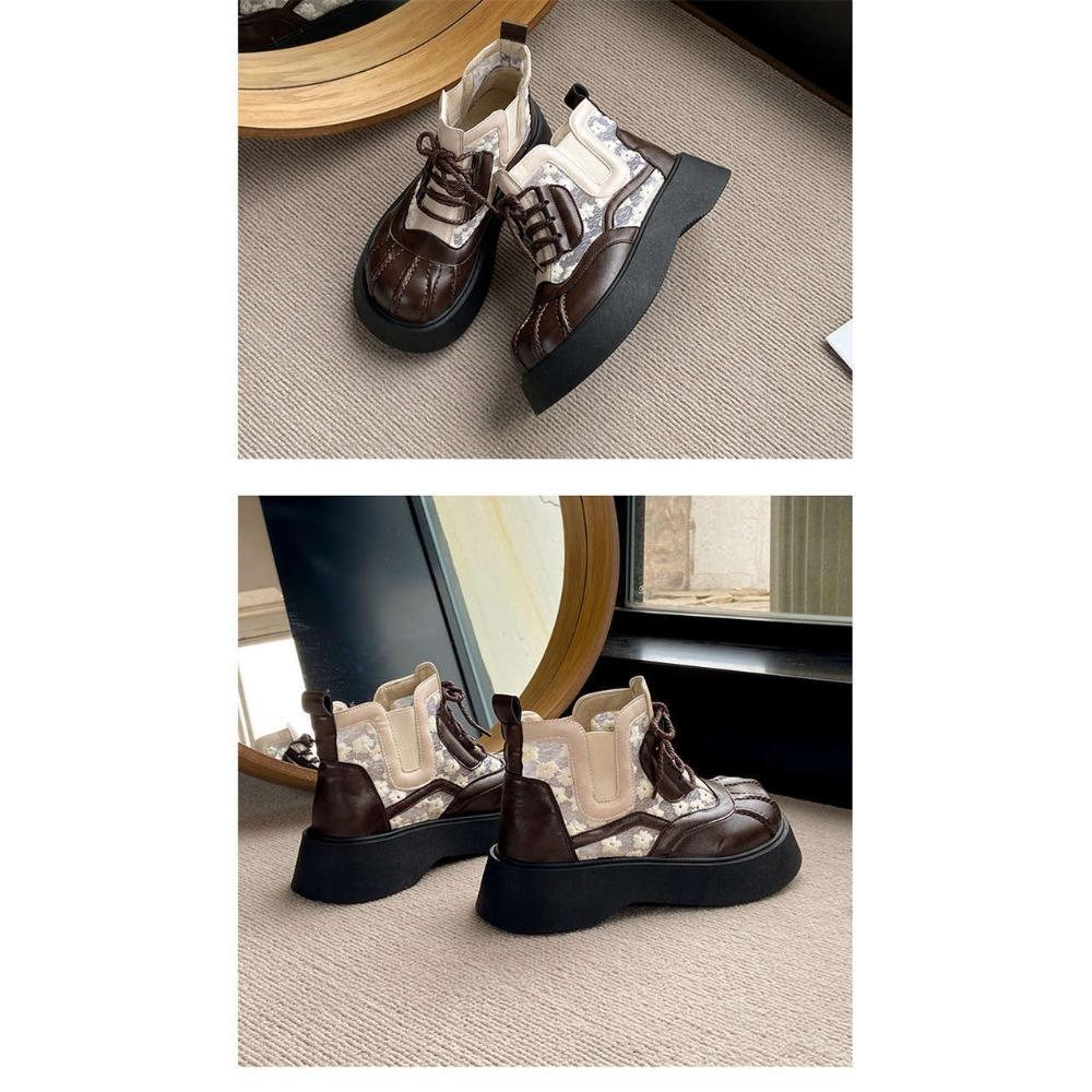 Women's Chunky Sole Ankle Boots - 2025 Summer Mesh Martin Boots Flat Platform Sandal Booties