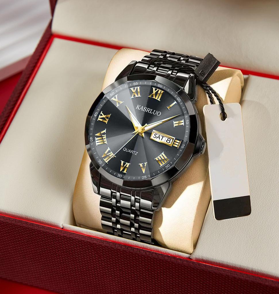 Watch Fashion Luminous Business Roman Scale Double Calendar Quartz Watch Waterproof Men'S Watch Men'S