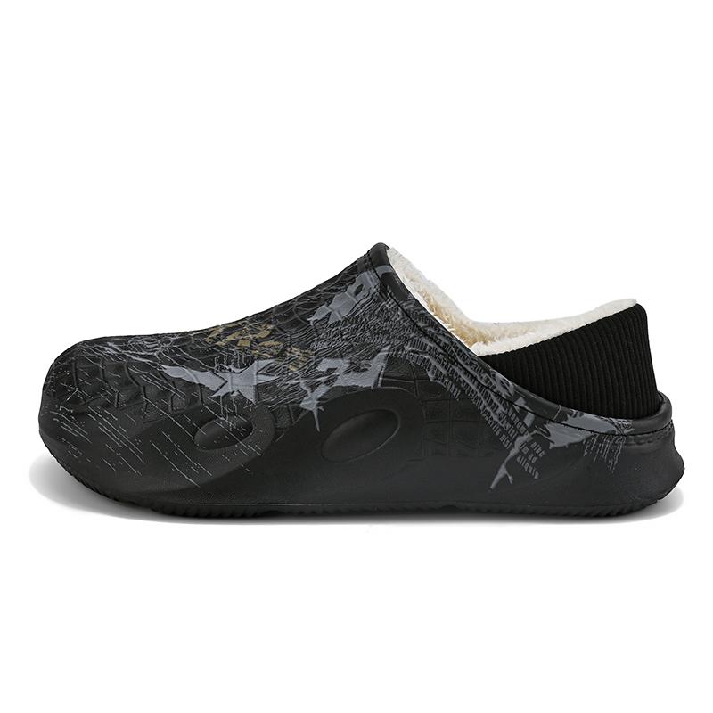 

Модная домашняя обувь Повседневная платформа для отдыха на открытом воздухе Без застежек Рекомендуемая Водонепроницаемая Эластичная Износостойкая Удобная Модная Универсальная Сохраняет тепло 46-47 чёрный