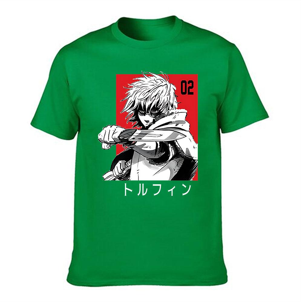 Unisexs Cotton Tshirt Anime Style Character Holding Knife Print Casual Short Sleeve Tee Top