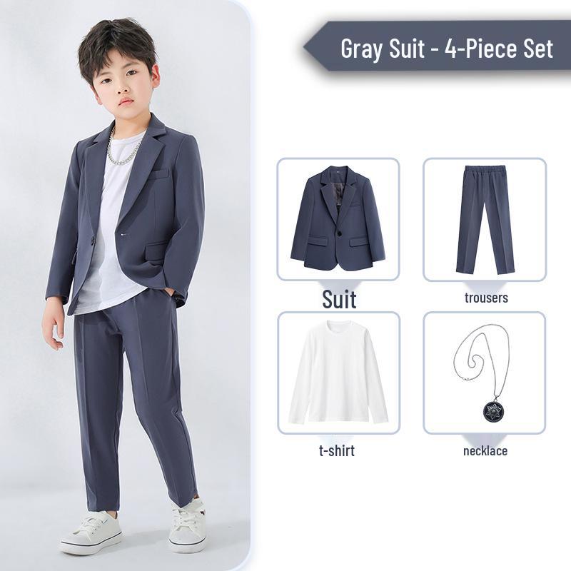 Stylish Boys' Spring/Autumn Suit - Trendy Korean-Style Casual Outfit for Kids