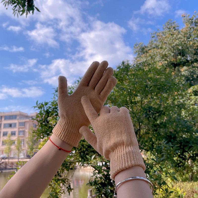 Warm Knitted Winter Gloves With Thermal Insulation Stretchy Cuff For Outdoor Commuting Hiking Cold Days