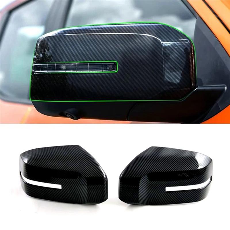 A03E-For Mitsubishi Triton / L200 2024 Carbon Fiber Side Door Mirror Cap Rearview Mirror Cover Trim Accessories