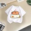 2025 Summer New Kapibala Children's Clothing Girls' Short Sleeved Girls' Tshirt Pure Cotton Fashion Printed Children's Top Trend
