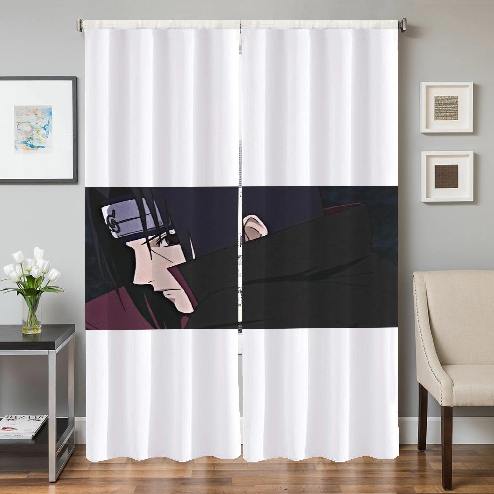 Heminredning Köksgardiner för Vardagsrum 2 Delar Mörkläggningsgardiner Dörrgardin N-naruto-o Avdelare Sovrumsdekoration