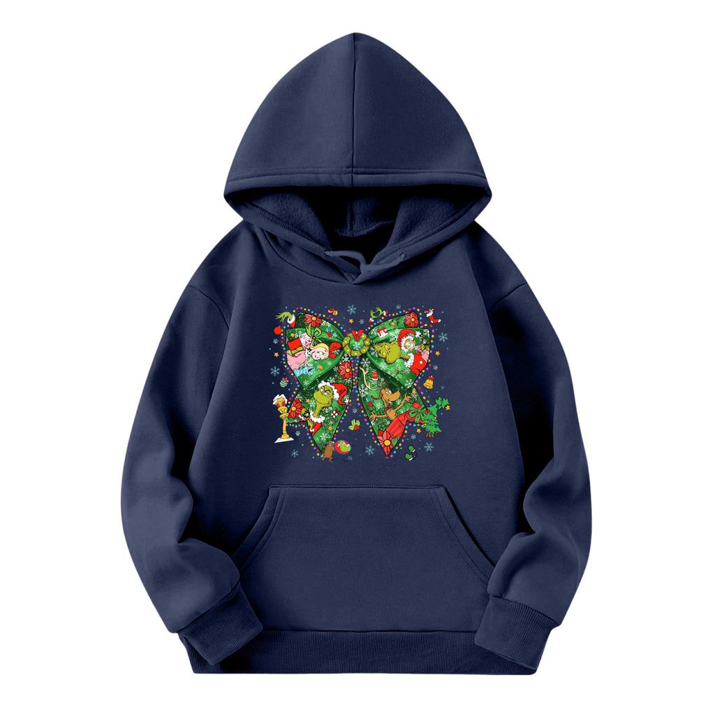 Child Fashion Lightweight Long Sleeve Pullover With Pockets  Print Hoodie