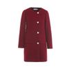 Fashionable and versatile design, round neck woolen coat, women's autumn and winter slimming mid length jacket