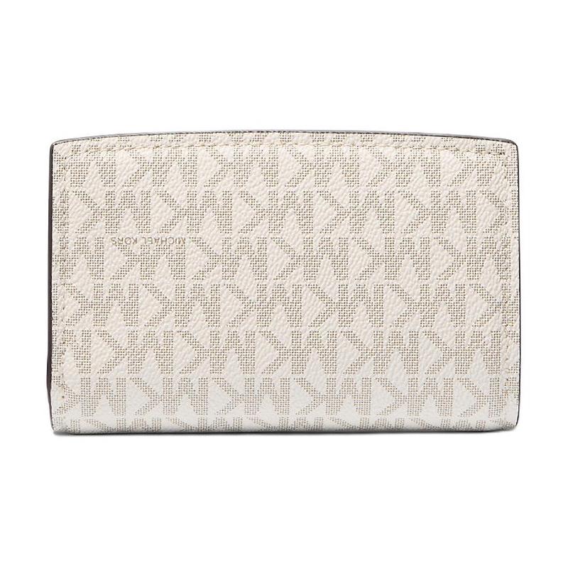 MICHAEL KORS wallet Bryant signature logo bi-fold design Artificial leather and polyester (polyester fiber) and PU Medium Women's Vanilla White