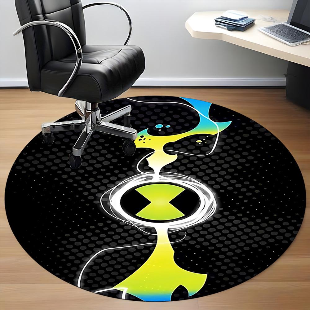 1PC Ben10 Office Round Rug, Non-slip, Soft and Durable Office Rug for Interior Decoration, Perfect for Office yy250915110
