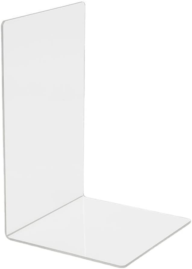 1 Piece Acrylic Bookend Heavy Duty Book End Book Holder Stopper L Shaped Book Stopper Desktop Organizer for Books Movies CDs