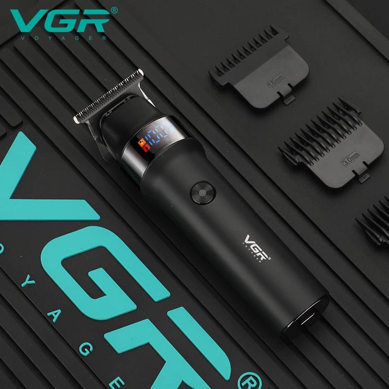 Original VGR V-987 Professioneller Bart- und Haarschneider für Männer Elektrischer Haarschneider Wasserdichter Gesichts-Trimmer Haarschneidemaschine mit LED-Digitalanzeige