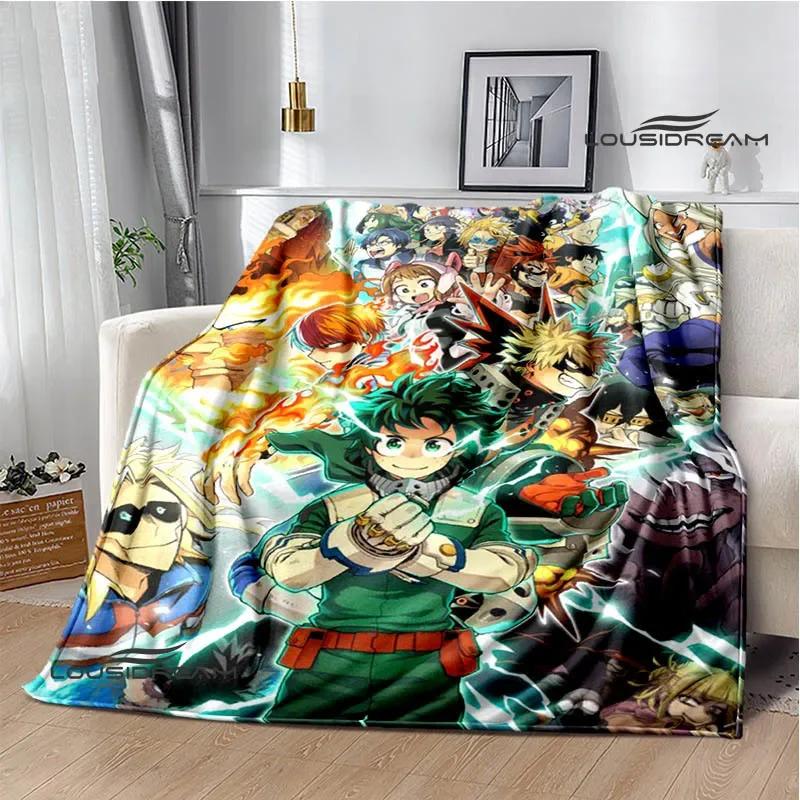 Decke mit Cartoon-Aufdruck „My Hero Academia“, warme Flanelldecken, weiche und bequeme Decke, Reisedecke für Zuhause, Geburtstagsgeschenk