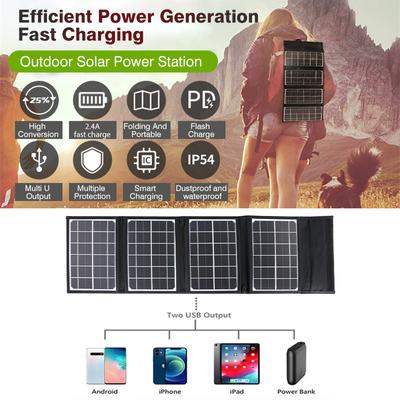 Skládací rychlonabíjecí solární panel nabíječka USB výstup 5V 100W vodotěsný batoh mobilní power banka pro baterii telefonu solární články