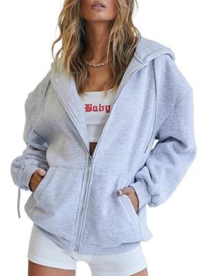 Women's Zipper Cardigan Hooded Jacket Fleece,Lined Sweatshirt