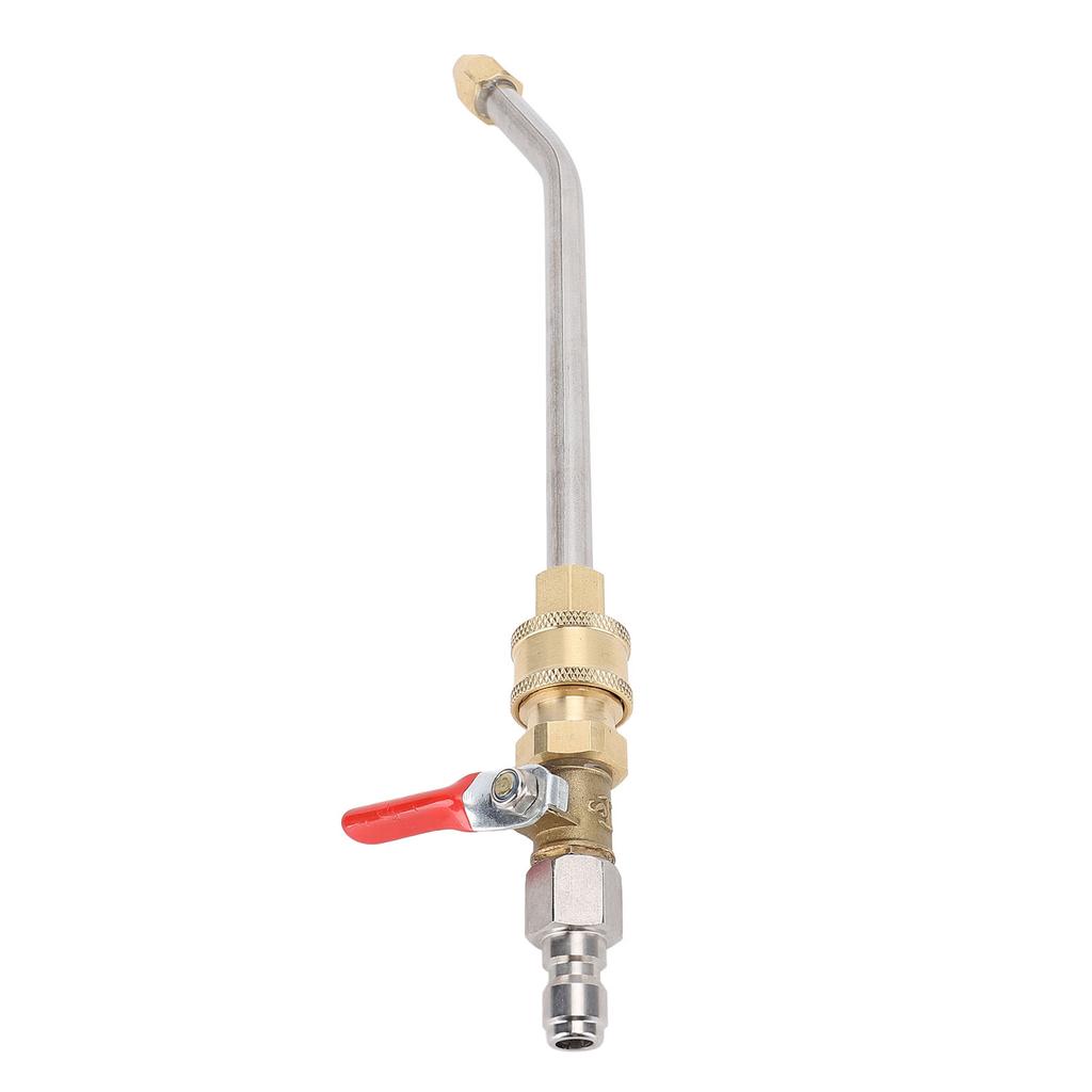 Curved Pressure Washer Extension Wand with Ball Valve 1 4 Inch Connector Power Washer Gutter Cleaner Attachment Rod
