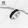 Black Cuban Chain Rings Men Women Stainless Steel Size 6 7 8 Finger Midi Bague Jewelry Accessories 2024