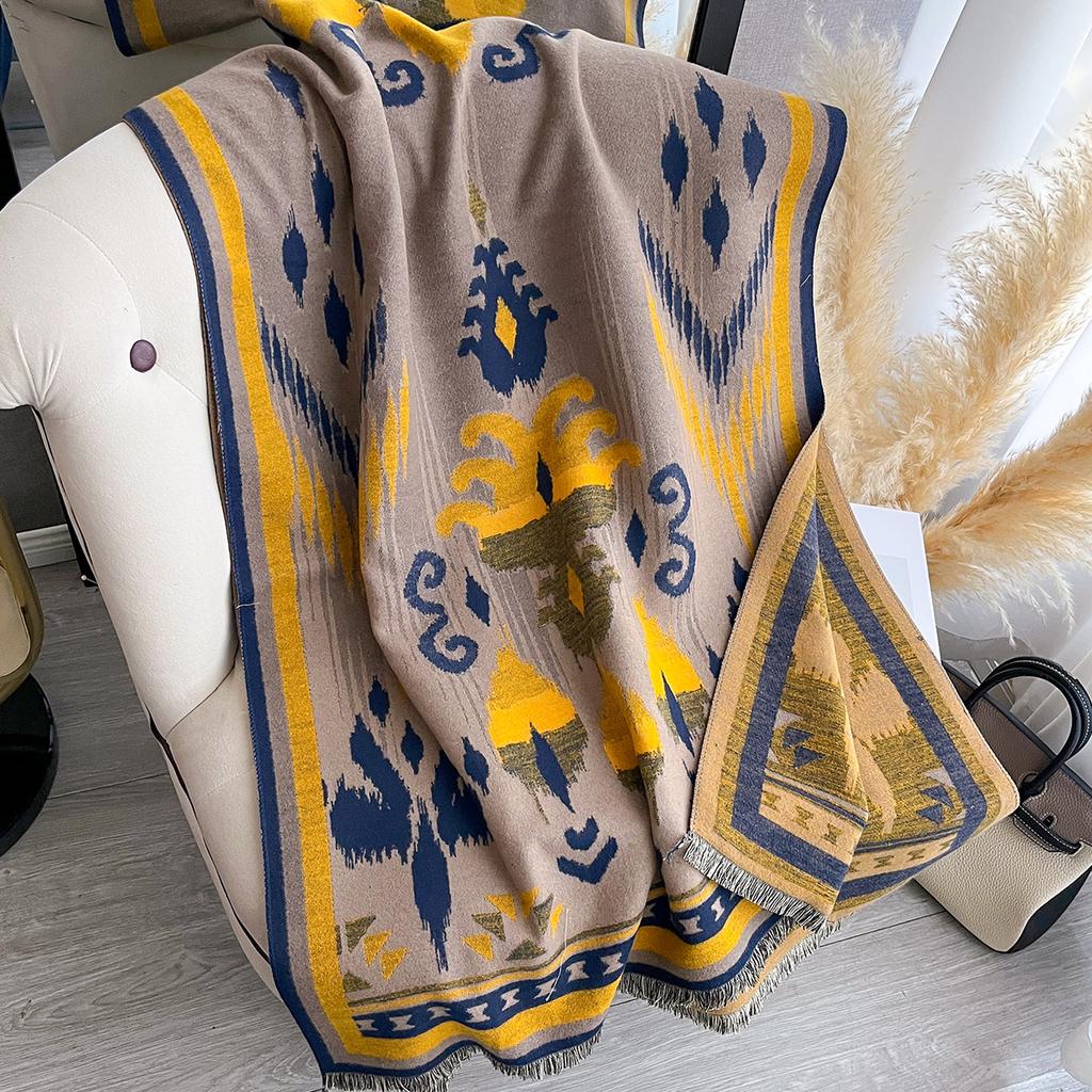 Women  National Style Scarf Luxury Autumn Winter Warm Shawls Print Scarve Pashmina Mujer Femme Foulard Bufanda