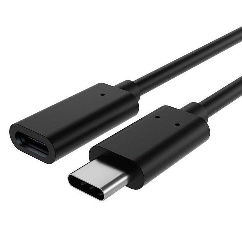 USB 3.1 Type-C Male to Female Extension Cable for 4K Screen Casting and Hard Drive Connection.