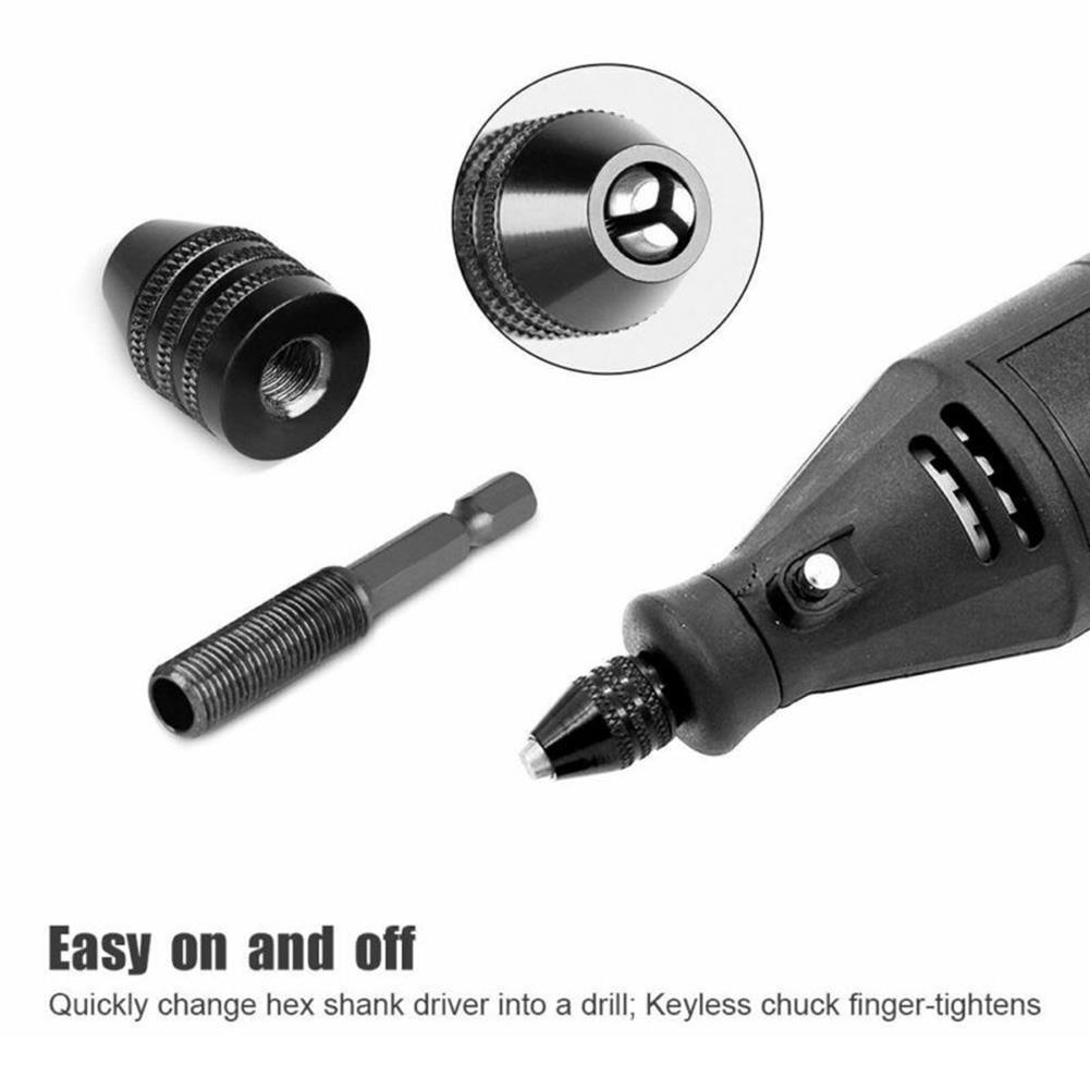 Drill Chuck Keyless Screwdriver Impact Driver Adaptor Electric Micro Motor Clamp Mini Chuck Fixture Hex Shank Drill Bits Adapter Tire Chucks 1