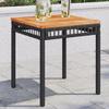 VidaXL Garden Table, Square Table, Coffee Table, Patio Furniture, Outdoor Tea Table Terrace Courtyard, Black Resin 365864