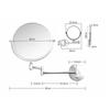 Wall Mounted Bathroom Mirror 360 Degree Folding Telescope 2 Faces Double Bathroom Cosmetic Mirrors For Women Men Makeup Gift | Bathroom Mirror