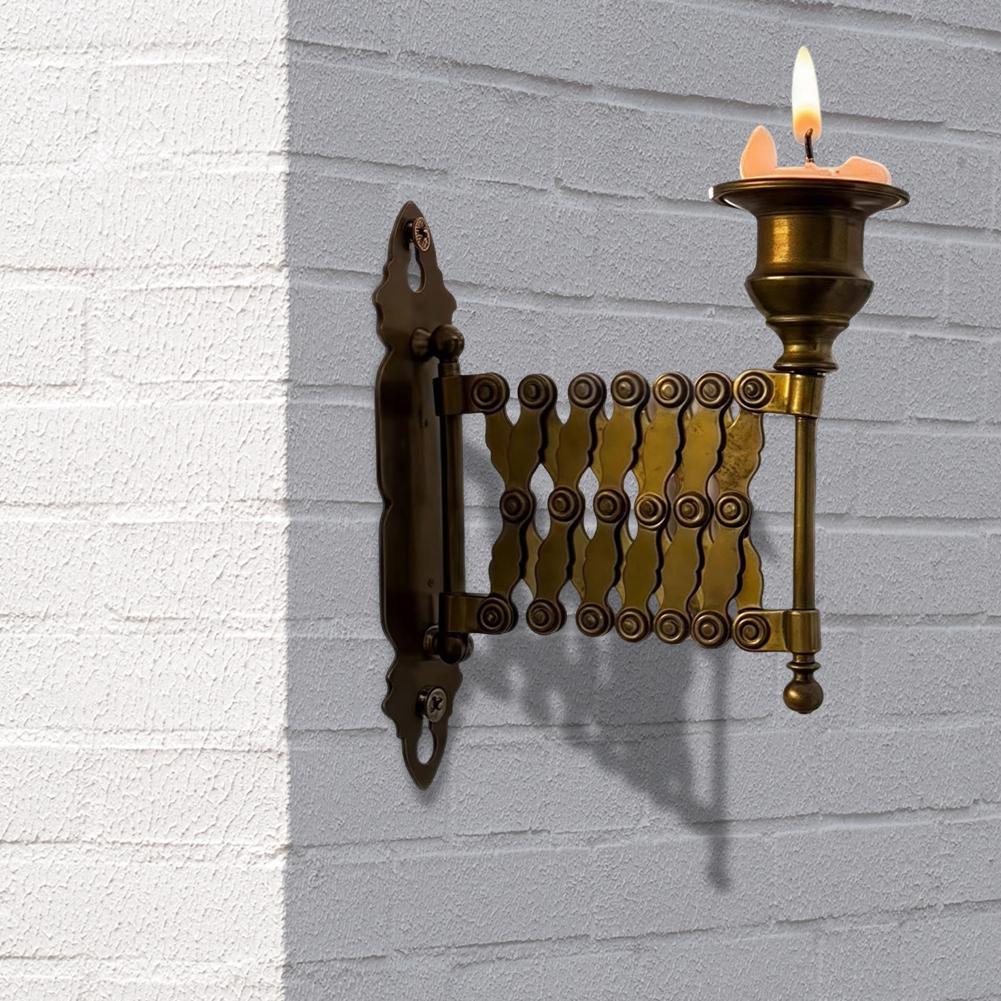Extending Taper Candle Holder Multi-Purpose Vintage Candle Sconce Holder Telescopic Metal Candle Decorations for Home Decor