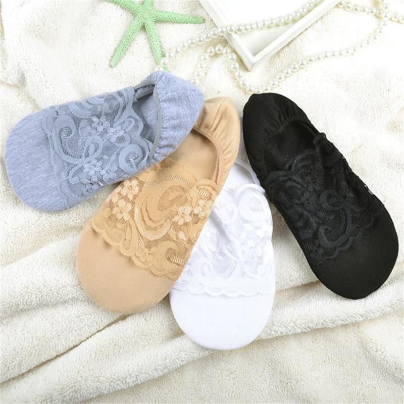 3 Pairs 5 Color Fashion Women Girls Summer Socks Sweet Lace Flower Pattern Short Sock Invisible Ankle Socks Cotton