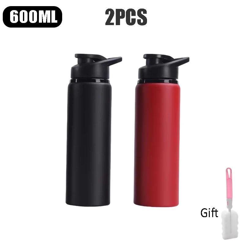 Large 600ml Stainless Steel Sports Bottle Leak Proof Design Bike Cycling Camping Outdoor Travel Water Flask Durable