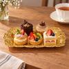Ring Earrings Storage Metal Serving Trays 3D Embossed Jewelry Storage Plate  for Tea Coffee