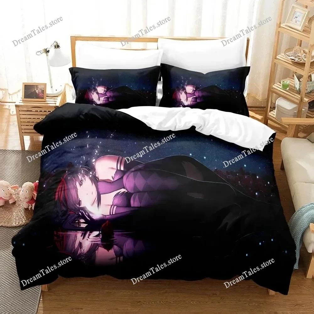 Puella Magi Madoka Magica Cartoon Poster Sheets Quilt Covers Bedding Dormitory Sheets Bedding Set Soft Warm Bedding Set