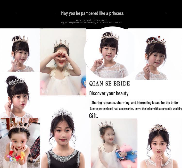 Korean Princess Crystal Headband: Children's Alloy Crown for Birthdays and Performances