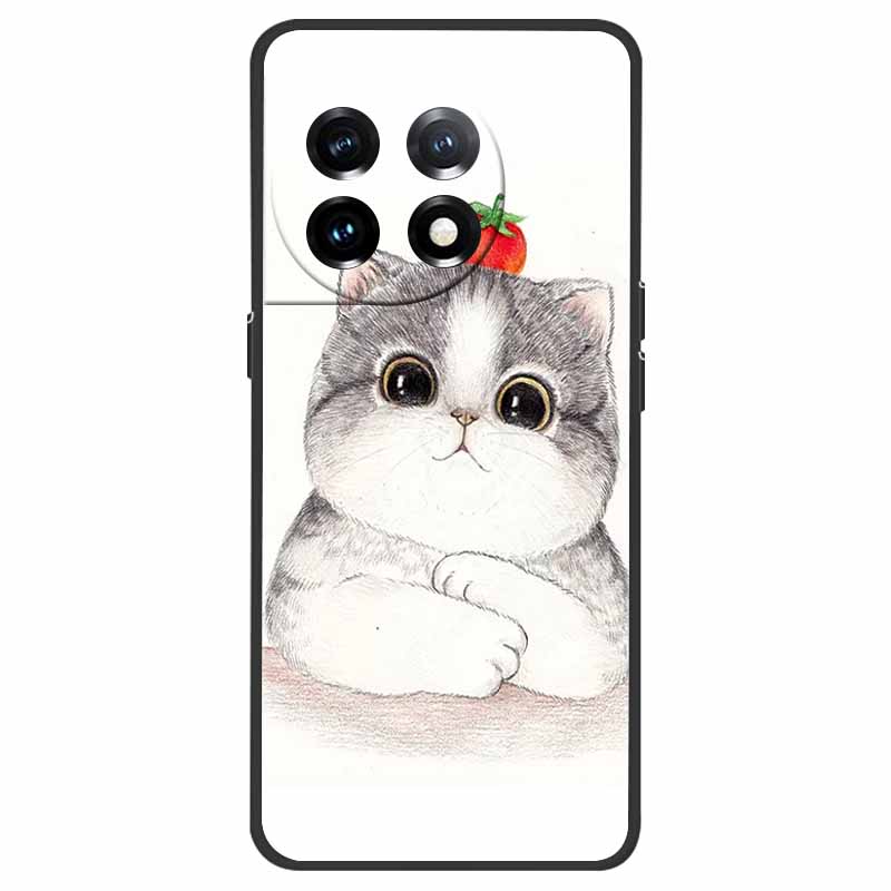 For OnePlus 11 5G Case One Plus 11R Flower Marble Black Bumper Soft TPU Silicone Cover for OnePlus 11 / 11R 5G Phone Cases Capas