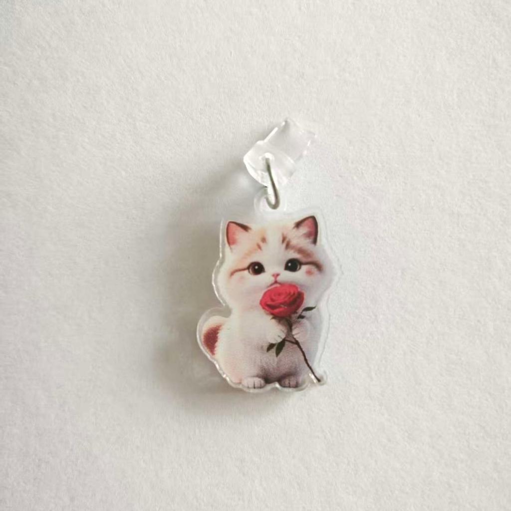 2D Acrylic Cute Kitten Phone Dust Plug, Phone Decoration Small Pendant Cute Dust Plug, Phone Decoration