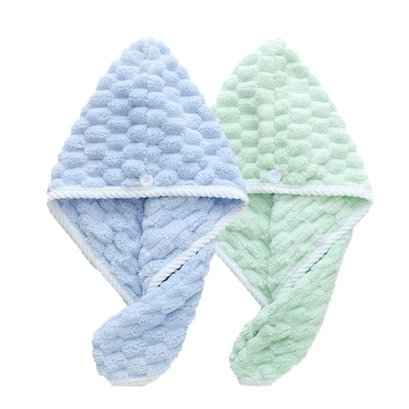 

2 шт. Шапочка для сушки волос из кораллового вельвета, Абсорбирующая, Мягкая, Быстросохнущая, Мягкое полотенце для волос, Бандана для волос, Тюрбан для обертывания волос, Легкая застежка на пуговицу