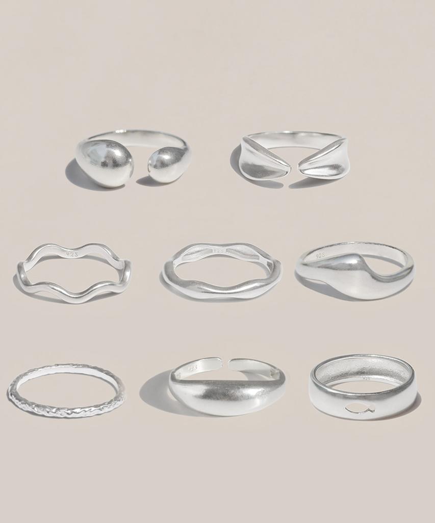 47Bag 925 Silver Daily Fish Bold Pinky Ring