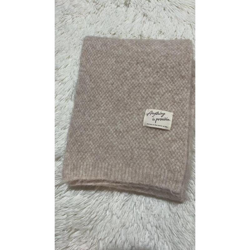 

Korean Style Fashionable Knitted Wool Blended Wool Scarf for Women Autumn and Winter Fashion Retro Student Warm Scarf for Men and Couples 30*170cm