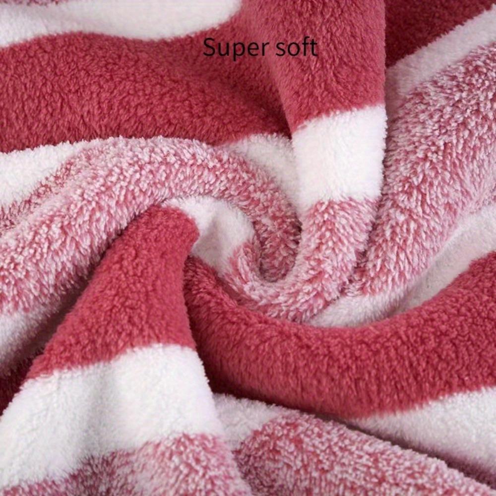 Bath Towel Wrapped In Thick and Enlarged Absorbent Face Wash, Home Wide Striped Coral Fleece Towel Set
