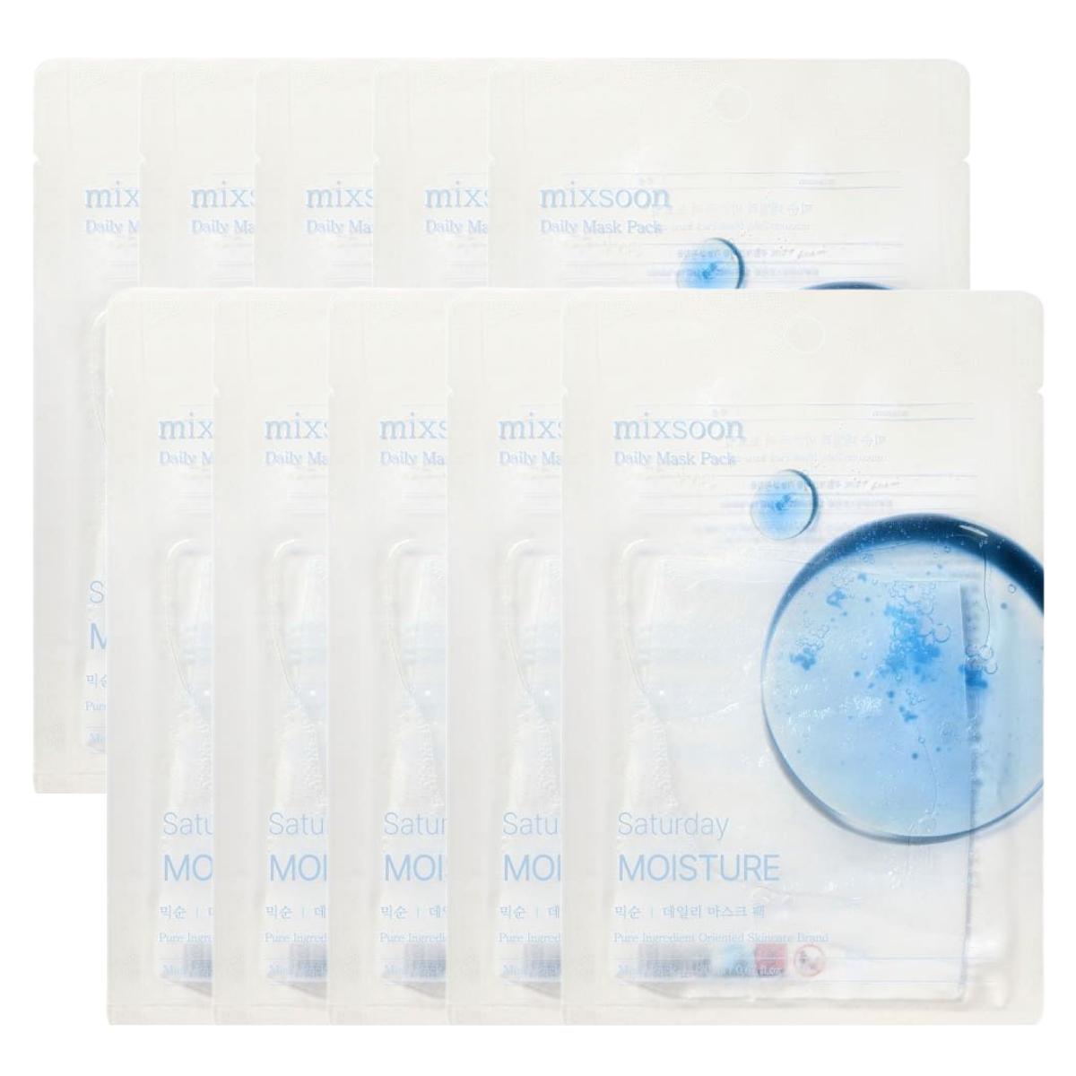 mixsoon Daily Mask Pack Saturday Refreshing Hydration & Skin Clarity Facial Sheet 25ml (10 Sheets)