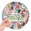 50 Reading Books Graffiti Stickers Car Suitcase Stationery Water Cup Waterproof Stickers