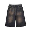 Retro and Old Design Sense Big Wide-leg Jeans Men's Summer New High-waisted Loose and Thin Cropped Pants