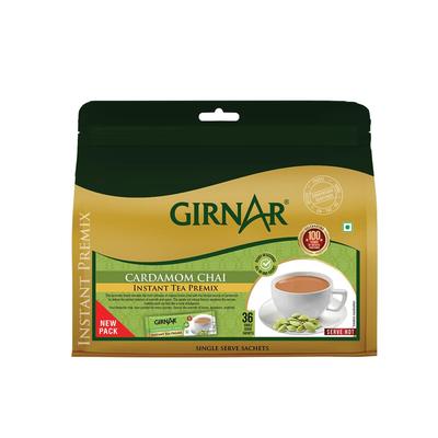 Girnar Instant Cardamom Tea Premix Powder 36 Sachets | Quick Hot Beverage Mix