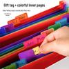 Rainbow 24-Grid Flip Rope PP Multi-layer Document Organizer Bag