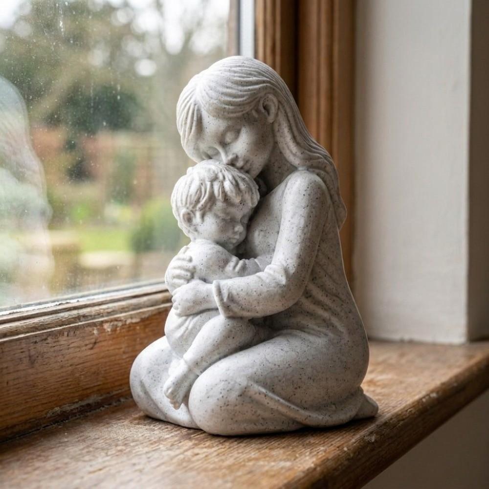 3D Printed Embracing Sculpture Minimalist Hug Art Figurine Mother and Child Sculpture Bedroom